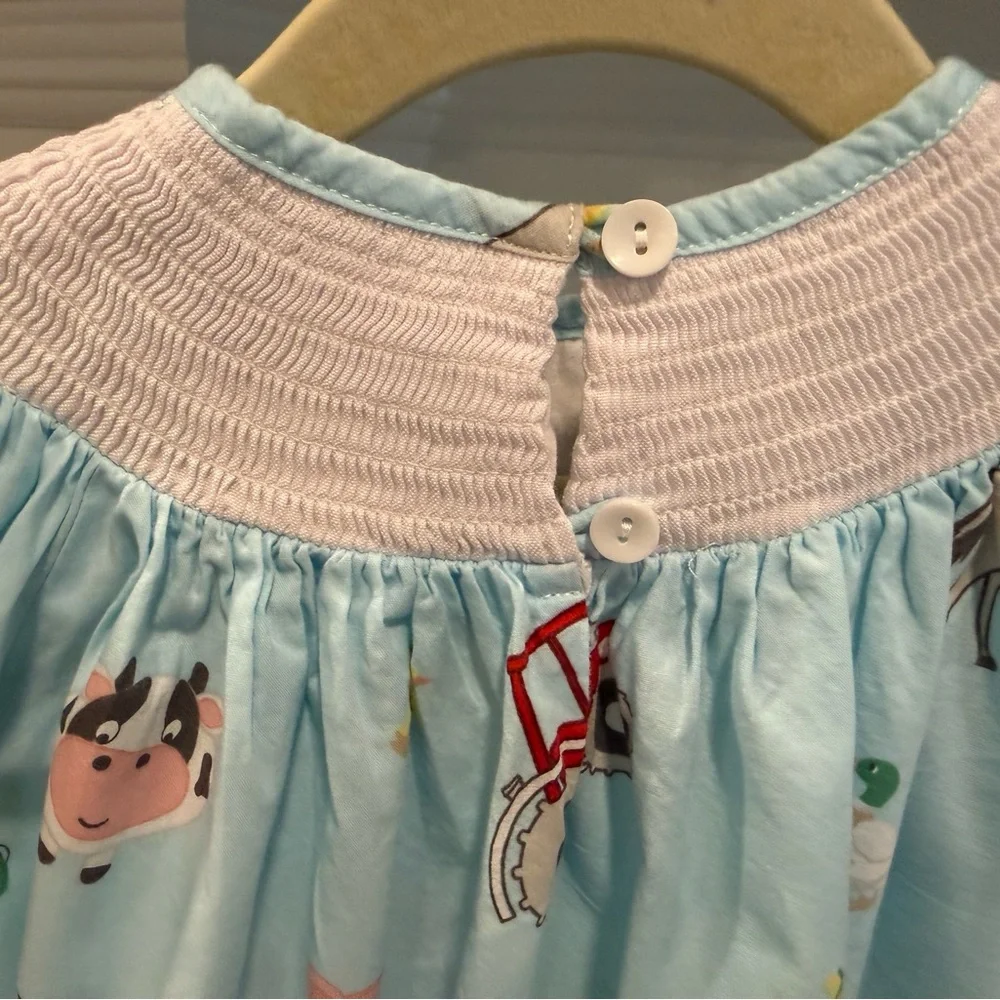 Lil Cactus Smocked Farm Animal Dress | Size 2T - Picture 4 of 6